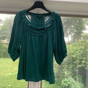 Anthropologie Deleta Braided Green Top M